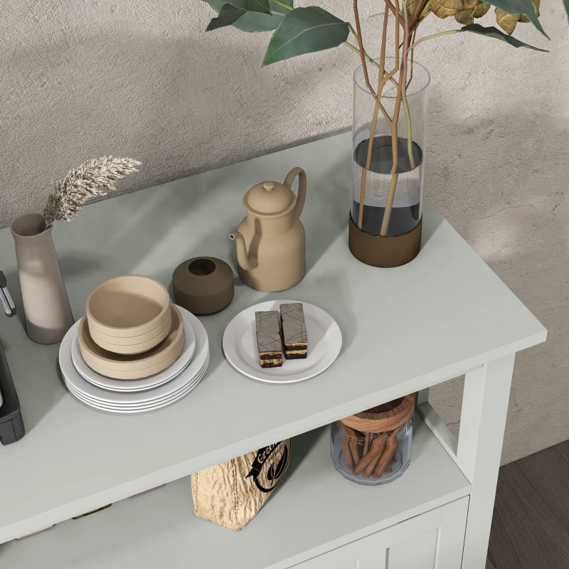 HOMCOM Meuble buffet avec range bouteille, porte coulissante, 2 rangées porte-verre et niche ouverte 80L x 40l x 82H cm