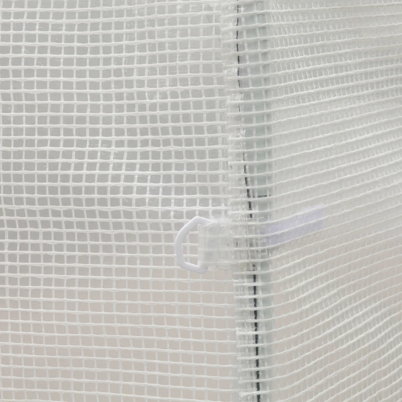 Outsunny Serre de Jardin Tunnel 6 m² 3L x 2l x 1,9H m Acier galvanisé renforcé diamètre 2,4 cm + PE Haute densité fenêtres Porte Blanc