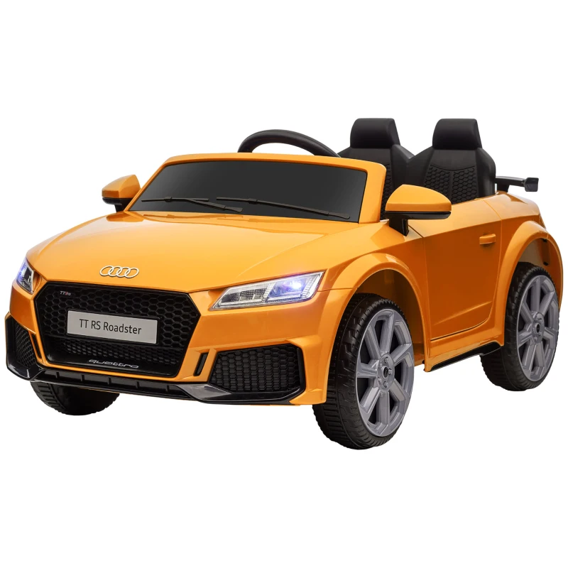 HOMCOM Kids Licensed Audi TT RS Ride-On Car 12V Battery w/ Remote Suspension Headlights and MP3 Player 3km/h Yellow
