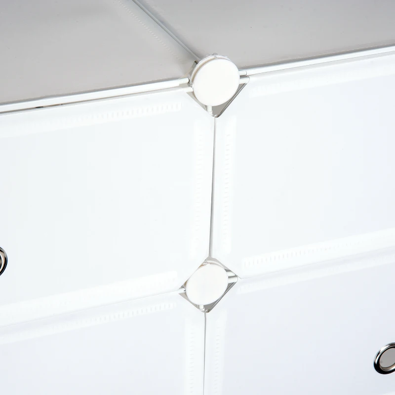 HOMCOM Armario Modular Plástico Estantería 6 Cubos Ropero Zapatero Aparador Combinado Pegatinas Adhesivas Decorativas Ropero Zapatero Combinado Mueble Organizador Ropa Zapatos Accesorios Juguetes