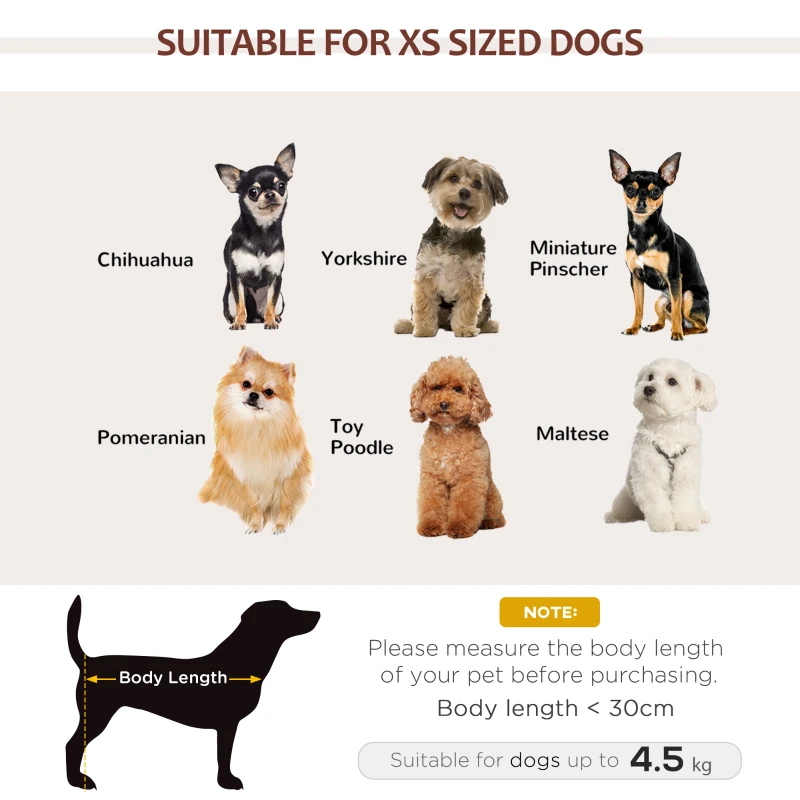 PawHut Dog Sofa Bed for XS-Sized Dogs, Pet Couch with Removable Soft Cushion, Cat Sofa Lounge with Back Pocket, Thick Sponge, Wooden Frame