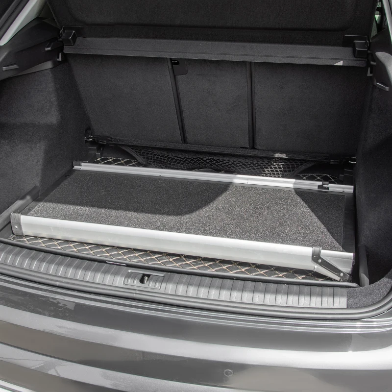 PawHut Portable Telescoping Dog Ramp, Pet Ramp for Cars with Carry Handle, Non-Slip, Secure Aluminium Frame, Black