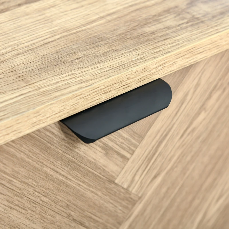 HOMCOM Mueble de TV para Televisores de hasta 50" Mesa de Salón Moderna con Armario 2 Compartimentos Estante Ajustable y Patas de Metal 120x40x46 cm Color Madera Natural