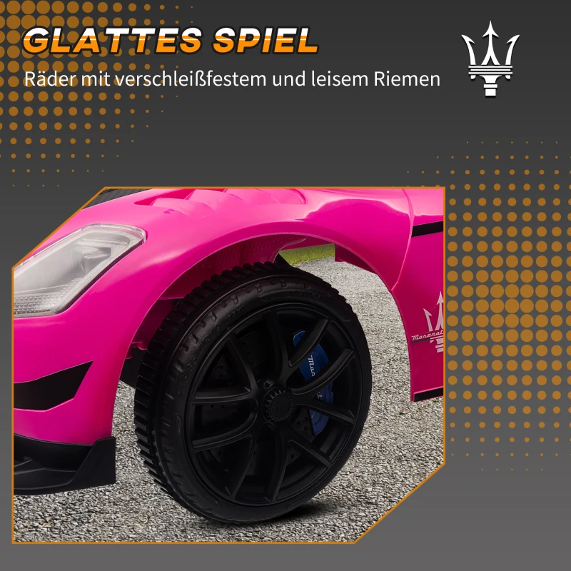 AIYAPLAY Rutschauto, Lizenzfahrzeug, interaktive Hupen- und Musikknöpfe, Kunststoff und Stahl, Rosa, 65 x 29 x 37 cm