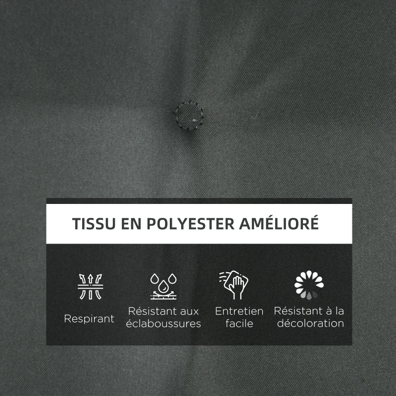 Outsunny Lot de 4 Coussins de chaise de jardin capitonné Rembourrage 4 cm Tissu Polyester dim. 43L x 41l cm Gris foncé