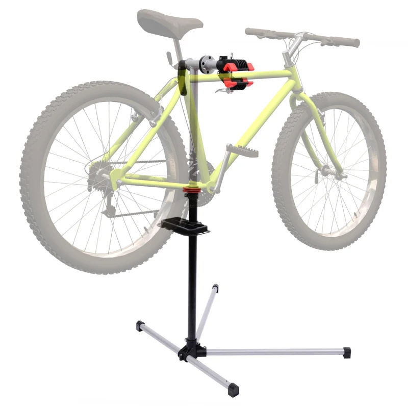 HOMCOM Cavalletto per Manutenzione Bici con Altezza Regolabile e Rotazione a 360°, 100x66x109-180cm