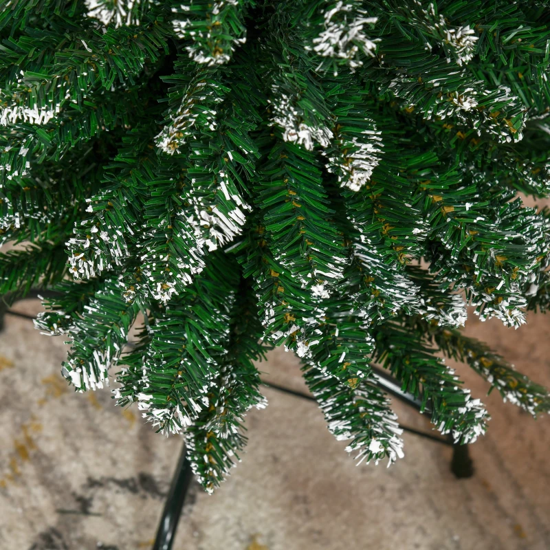 HOMCOM Árbol de Navidad Estrecho 190 cm con 570 Ramas y Soporte de Metal Árbol Navideño para Salón Interior Verde