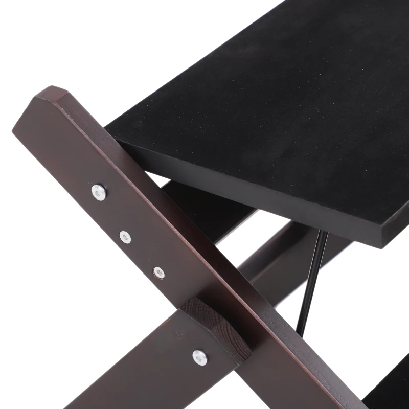 PawHut Escalier pour chien animaux pliable rampe 3 marches dim. 79L x 42l x 48H cm bois pin revêtement marches velours chocolat