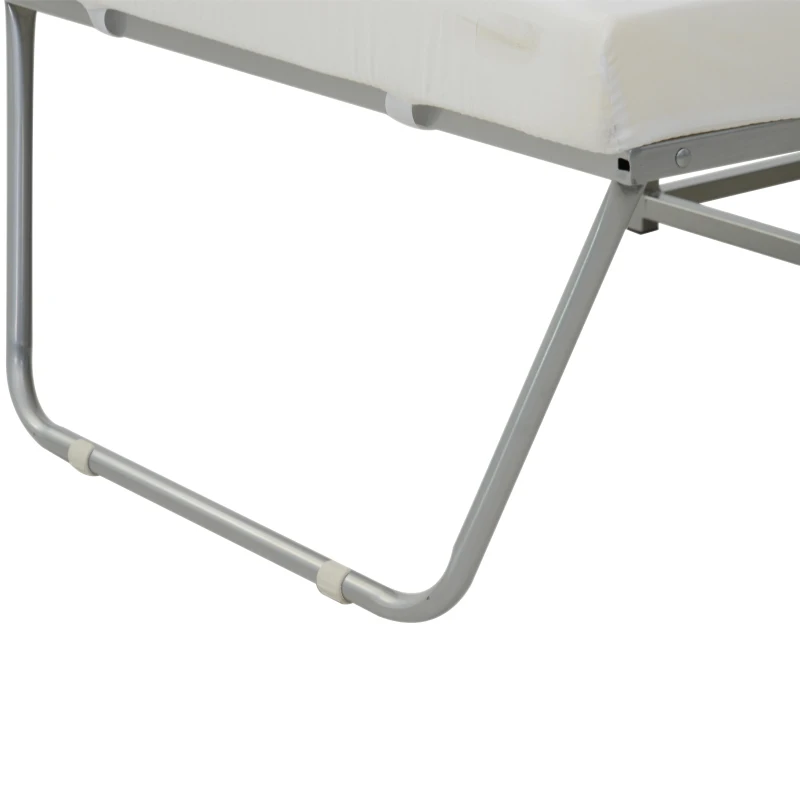 HOMCOM Divano Letto Design 2-in-1 Pieghevole 3 Cuscini Imbottiti Pelle, Cotone, Ferro, Spugna Grigio 192x69x37cm Max:150kg