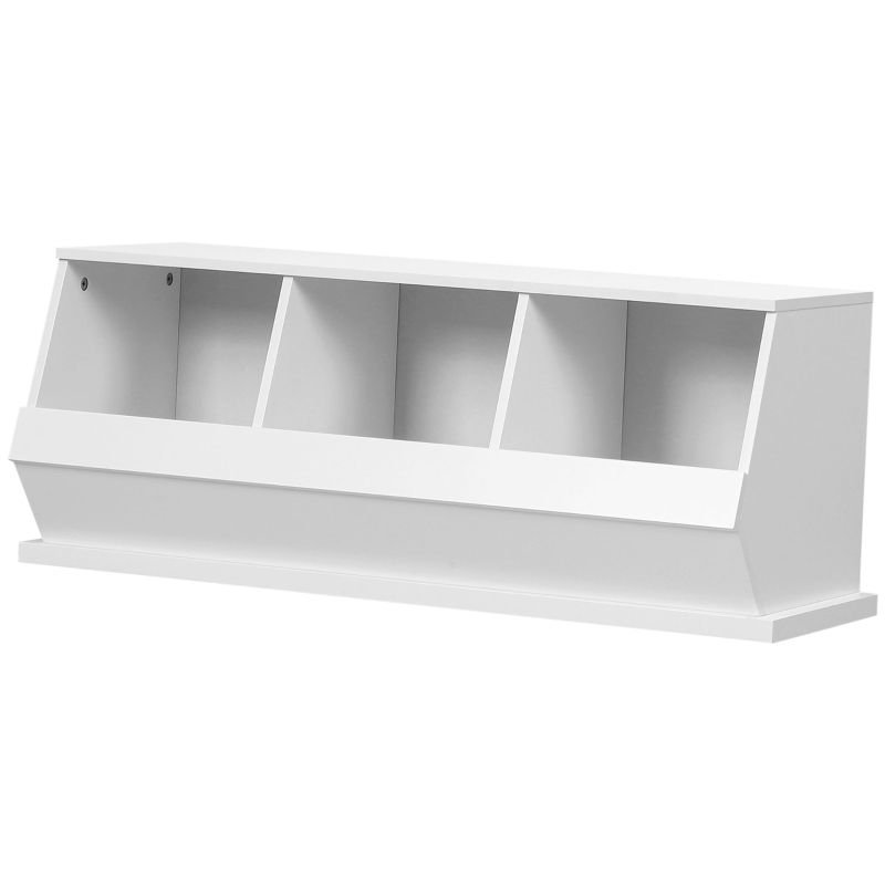 HOMCOM Storage Cabinet, Kitchen Cabinet 3 Compartments, 90L x 36W x 35H cm, White