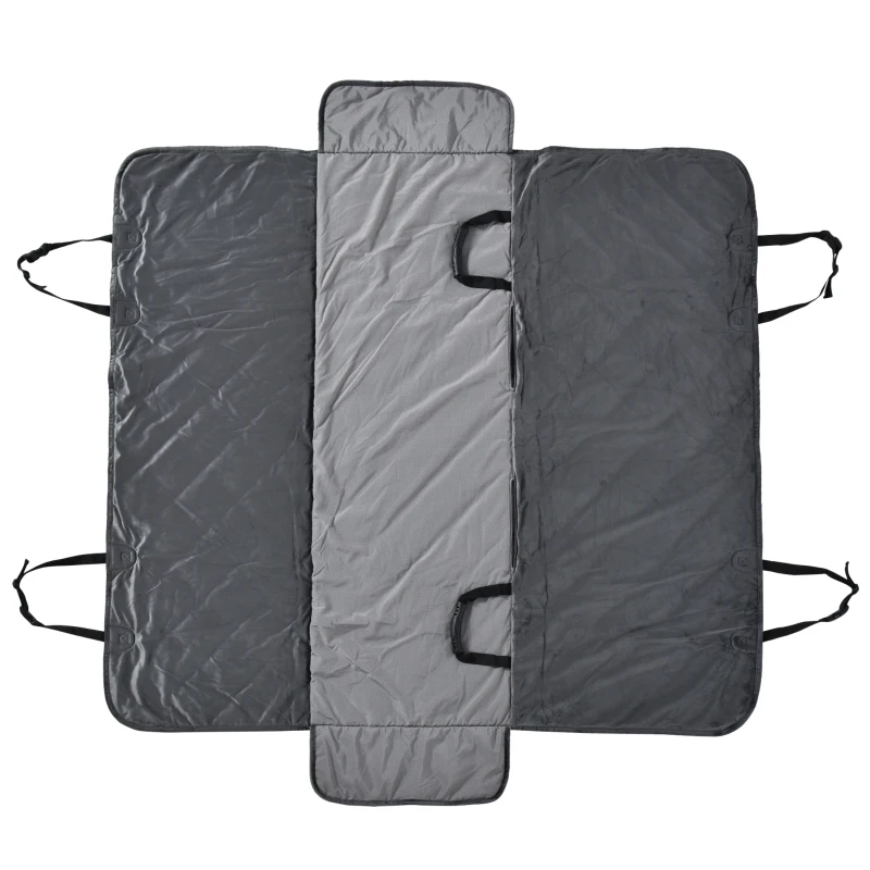 PawHut Telo Coprisedile Auto per Cani Effetto Velluto con Fondo Antiscivolo e Cinghie di Fissaggio, 160x145cm, Grigio