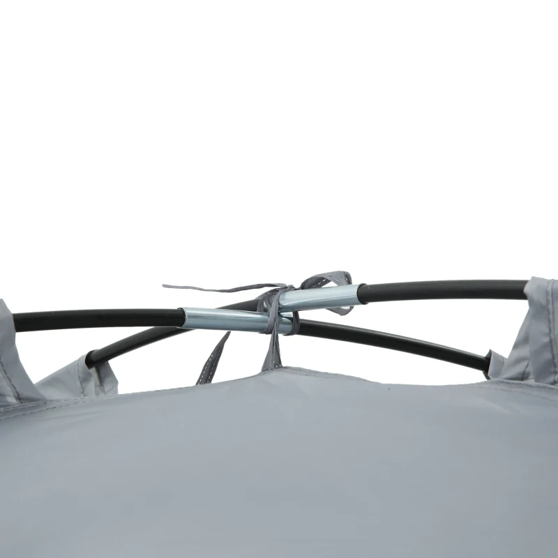 Outsunny Tenda da Campeggio a Cupola per 2 Persone Estensibile, 4 Porte e 3 Finestre, 350x220x145cm, Grigio