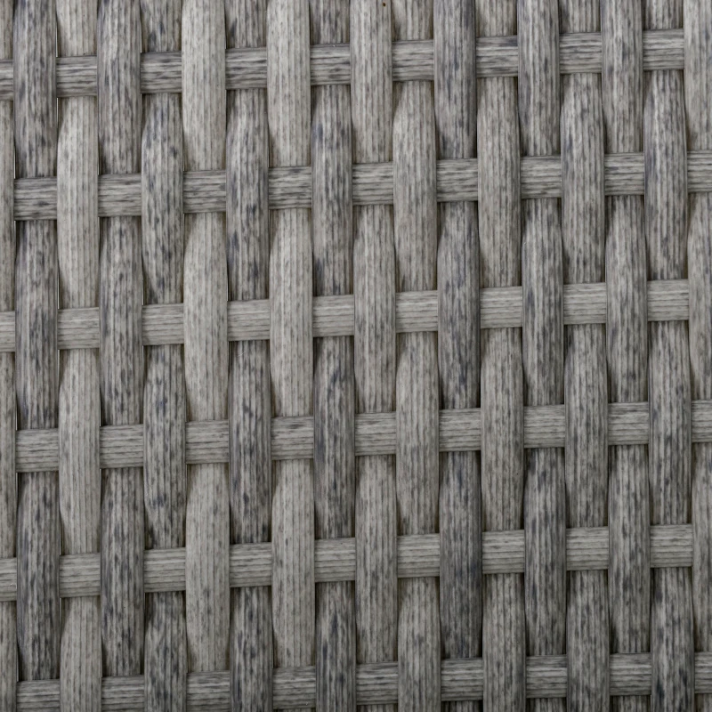 Outsunny 4 Pieces PE Rattan Garden Furniture with Cushion, Outdoor Wicker Conservatory Sofa Set w/ Armchairs, Loveseat, Glass Top Coffee Table, Grey