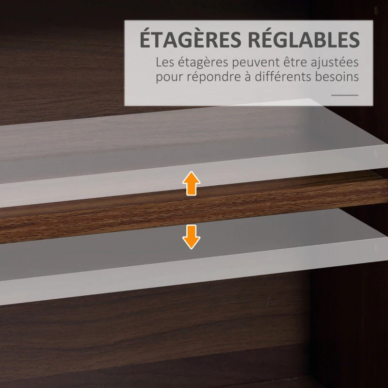 HOMCOM Rangements pour CD et DVD, étagère rangement, capacité max. 1116 CD/528 DVD, 36 compartiments et étagères réglables, pour bureau, salon, chambre, 102 x 23,5 x 195 cm, marron