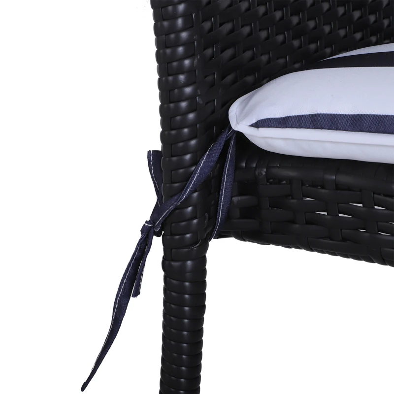 Outsunny Set de 6 Cojín para Silla de Comedor Acolchado Almohadillas de Asiento Desmontable y Lavable para Cocina Jardín 42x42x5cm