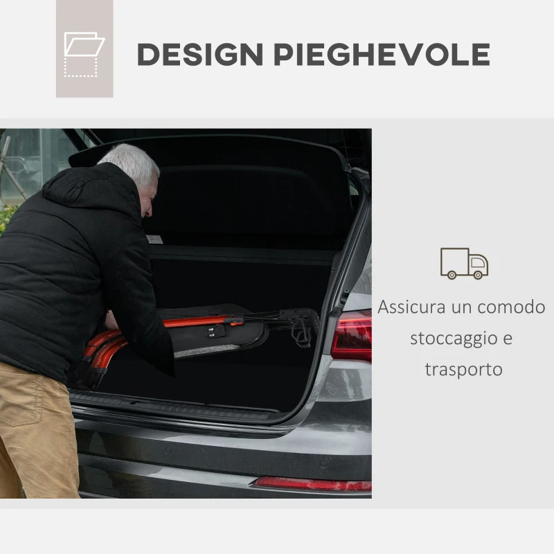 HOMCOM Deambulatore ad Altezza Regolabile con 3 Ruote e Tasca Portaoggetti, in Alluminio, 68x68x86.5-99 cm, Rosso