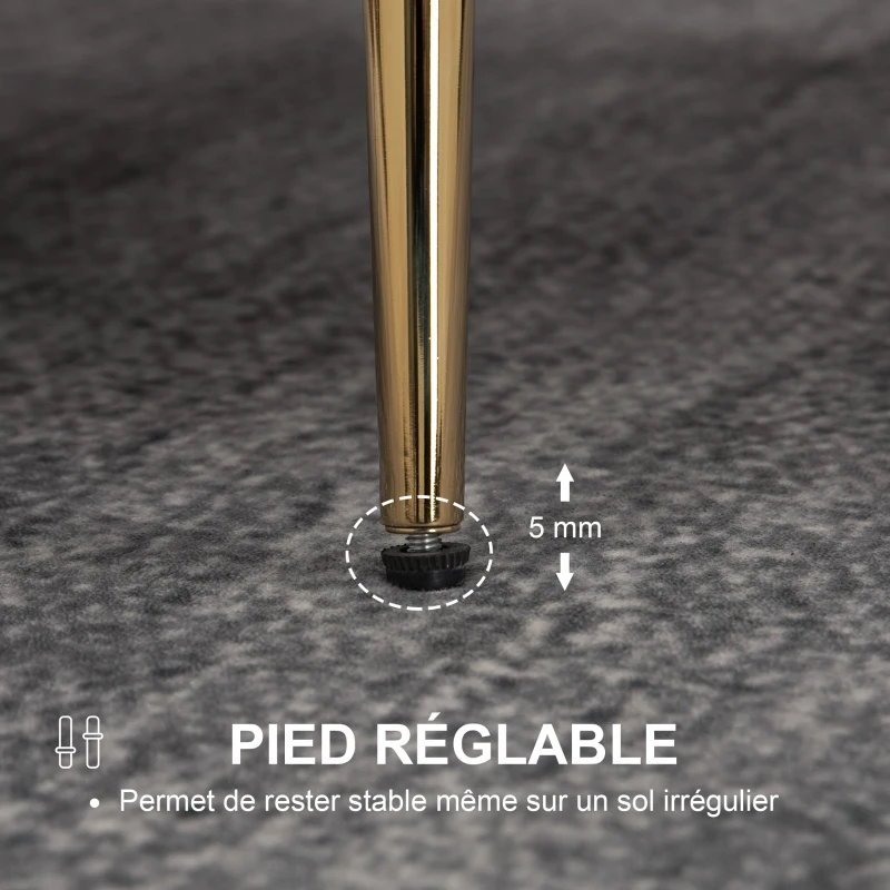 HOMCOM Fauteuil Coquillage Fauteuil Design dim. 79L x 77l x 77H cm Pieds dorés effilés Molleton Polaire Blanc