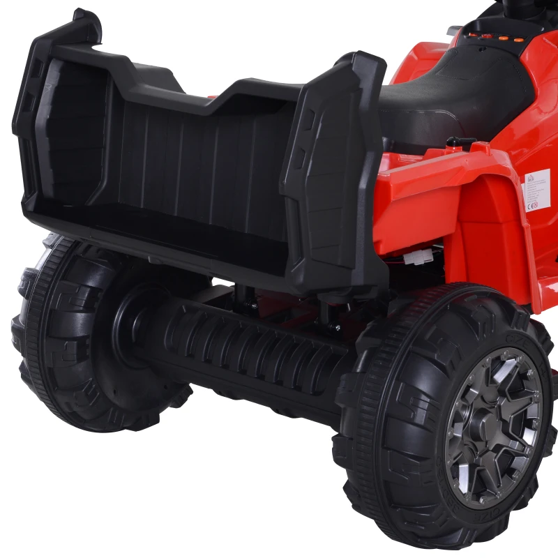 HOMCOM Vehículo Eléctrico de Batería para Niños +3 Años con Bontones Musicales con MP3 con Luces Doble Carga 30kg 118x80x80cm