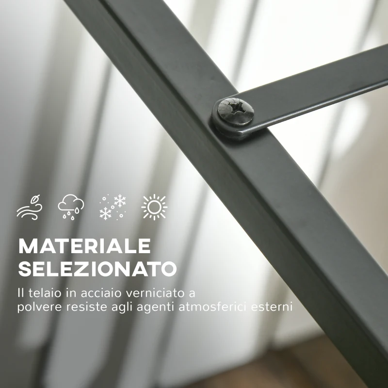 Outsunny Scaffale Portalegna da Esterno e Interno in Acciaio con Base Rialzata, 39x35x76cm, Nero