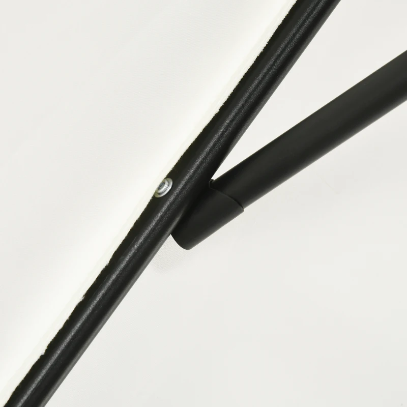 Outsunny Ombrellone Rettangolare 2x3 m Pieghevole e Regolabile con Manovella, in Alluminio e Poliestere, Bianco Crema