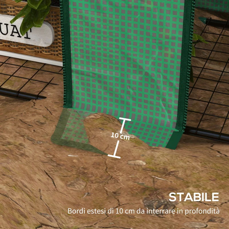 Outsunny Serra da Giardino con Copertura in PE, 6 Mensole e 2 Porte Avvolgibili, 143x46x151cm, Verde