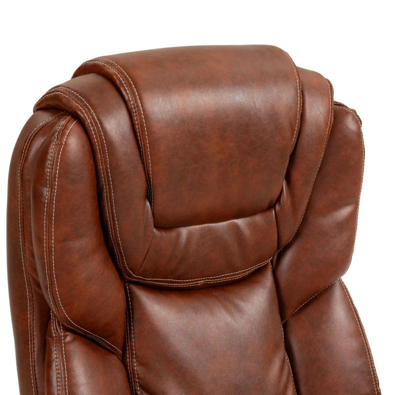 HOMCOM Chaise de bureau fauteuil de bureau avec fonction bascule roulettes pivotantes 360° 66 x 75,5 x 115,5-124,5 cm marron