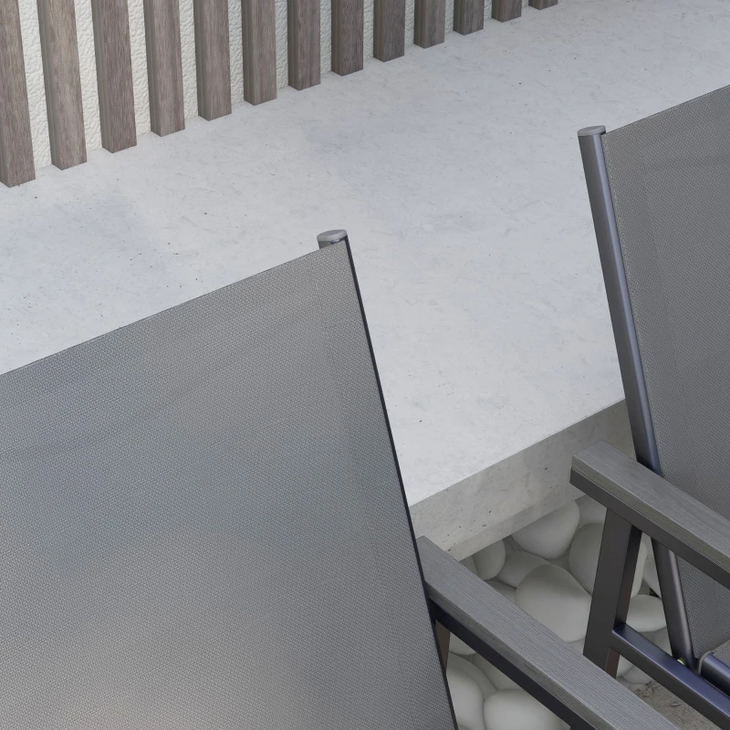 Outsunny Five-Piece Metal Dining Set, with Glass-Top Table - Grey