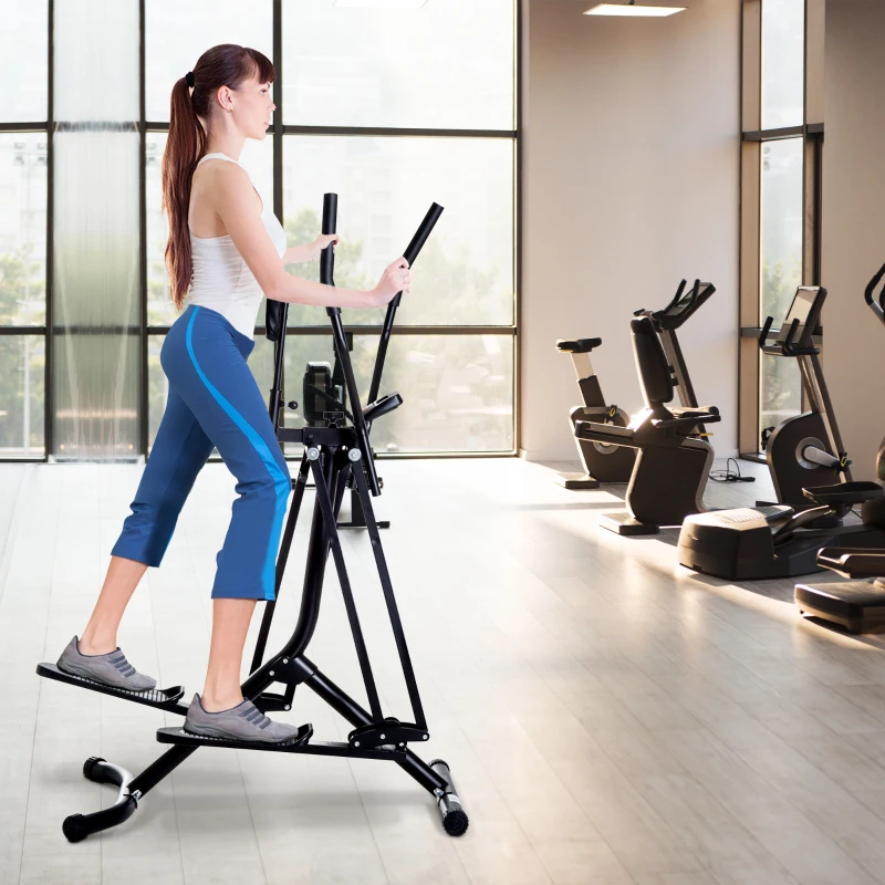 HOMCOM Air Walker Cross Trainer Ellittica per Fitness Allenamento a Casa con Display Nero