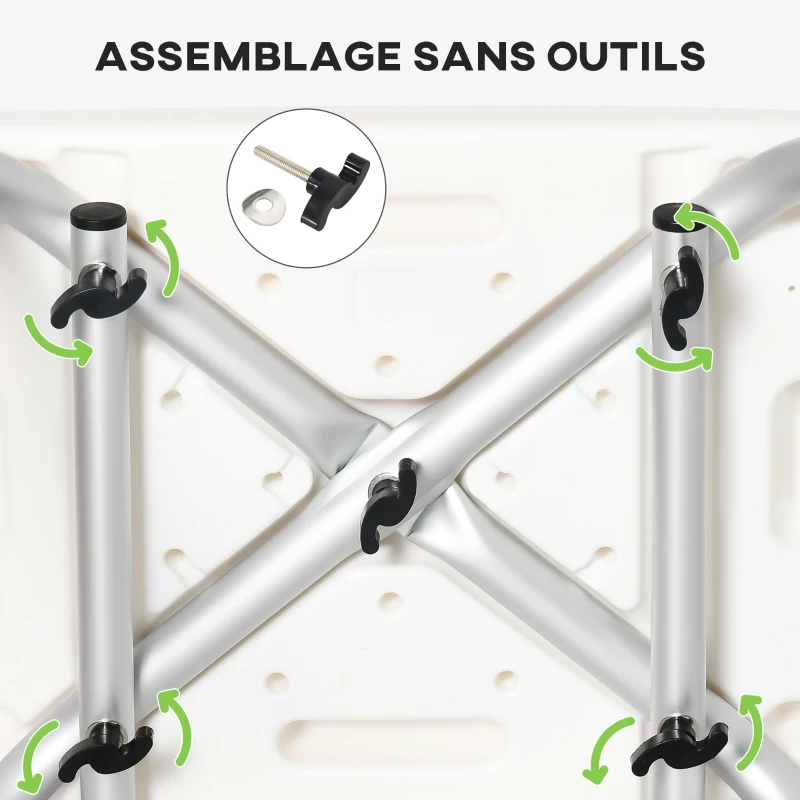 HOMCOM Tabouret de douche pour personnes âgées et handicapées hauteur réglable patins antidérapants support de pomme de douche