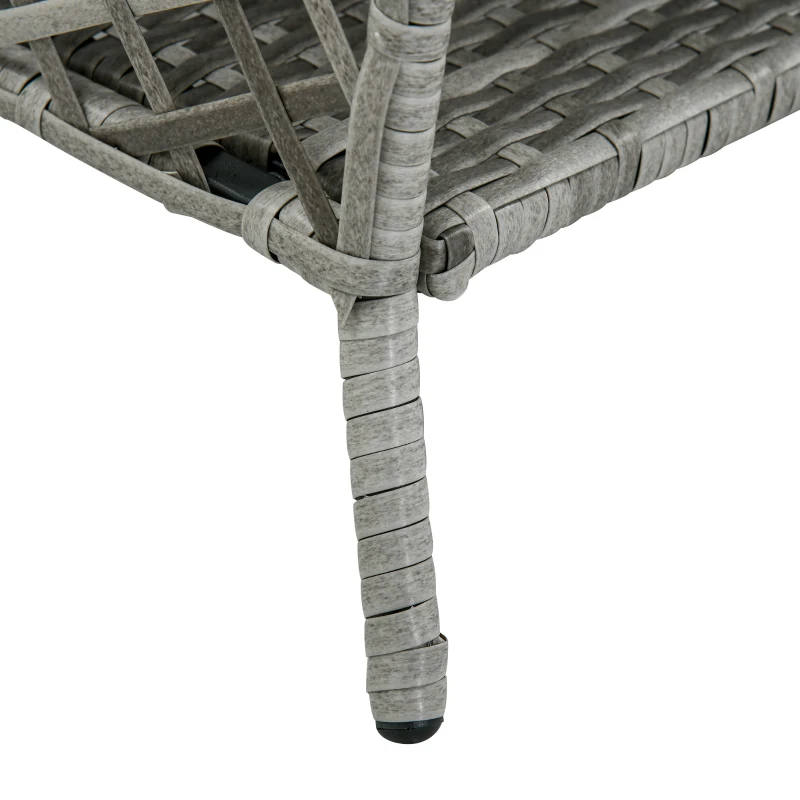 Outsunny Mobili da Giardino Set 2 Pz in Rattan Chaise Longue e Tavolino da Caffè