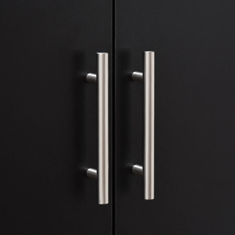 HOMCOM Armadio 2 Ante Moderno con 4 Ripiani, Guardaroba in Legno MDF 80x40x180cm, Nero