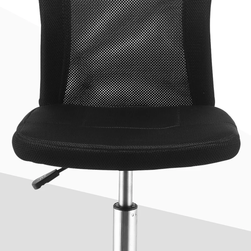 Vinsetto Lot 2 de chaises de bureau ergonomique hauteur réglable piètement chromé pivotant 360° revêtement maille noir