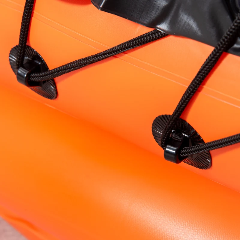 Outsunny Canoé kayak gonflable 1 personne avec gonfleur et rame en aluminium, orange