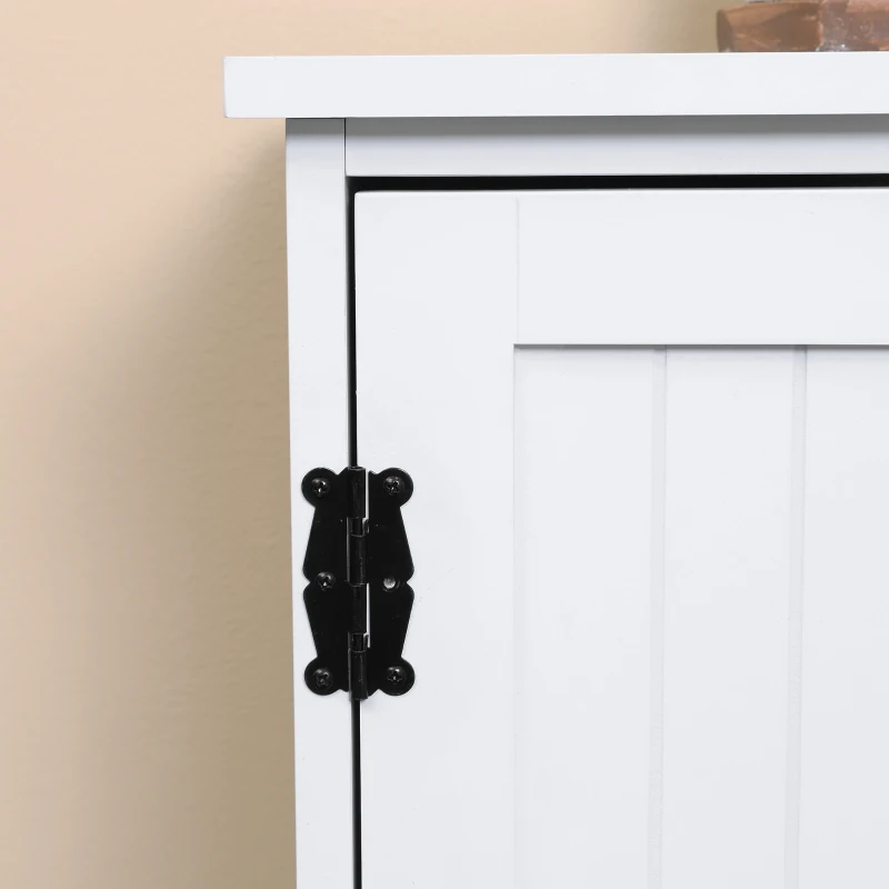 HOMCOM Buffet de cuisine armoire de cuisine contemporaine multi-rangements 2 placards 3 étagères MDF panneaux particules blanc