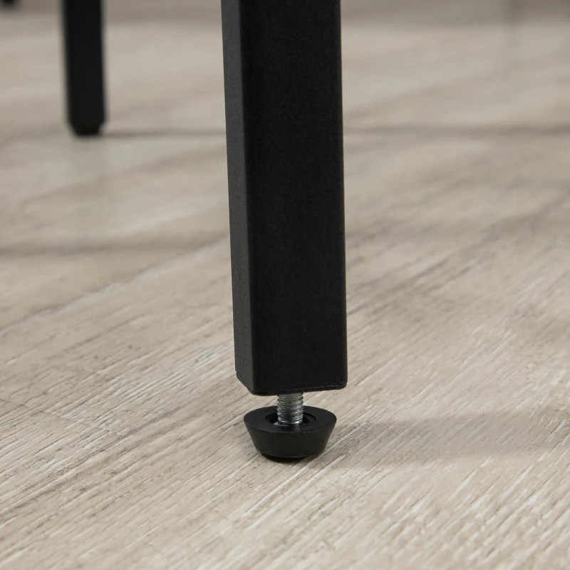 HOMCOM Set da Pranzo con Tavolo e 4 Sgabelli in Stile Industriale, Legno e Acciaio, Colore Noce