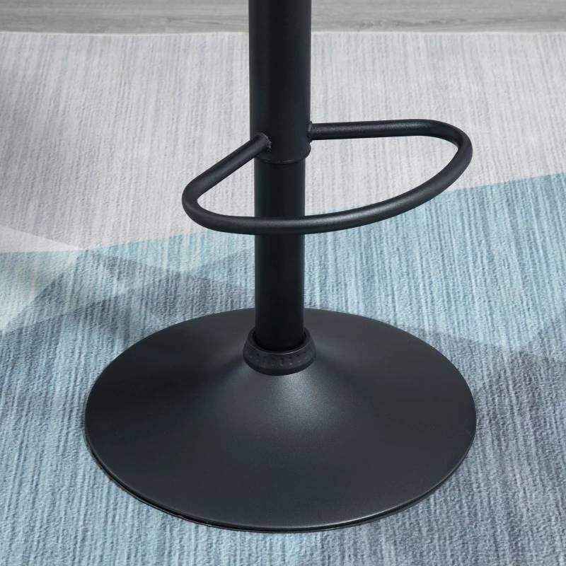 HOMCOM Set 2 Sgabelli da Bar Regolabili con Schienale e Poggiapiedi, Base in Metallo e Seduta in Similpelle, 46x48x83-104 cm, Marrone e Nero