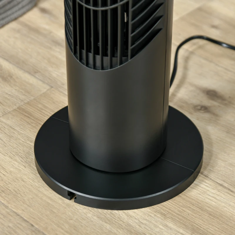 HOMCOM Ventilador de Torre con Control Remoto con 3 Velocidades y Modos de Función con Temporizador de 7,5h Ø18x78,5cm Negro