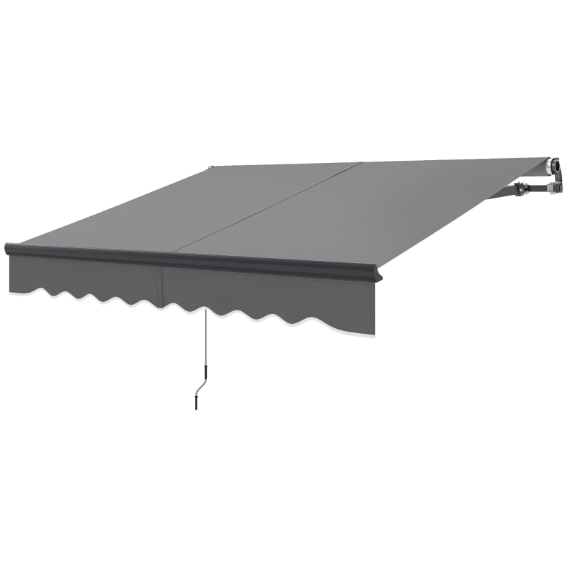 Outsunny 2.5 x 2m Electric Awning with Remote Controller, Aluminium Frame DIY Retractable Awning, UV30+ Sun Shade Canopy for Garden Patio Deck Door Window, Dark Grey