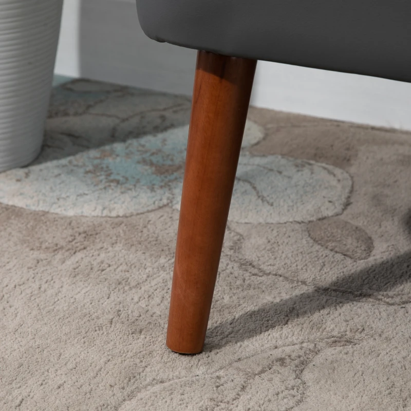 HOMCOM Divano a 2 Posti dal Design Moderno, Divanetto 2 Posti con Telaio in Legno e Rivestimento in Pelle PU per Soggiorno e Camera da Letto, Grigia, 108.5 x 61 x 79cm