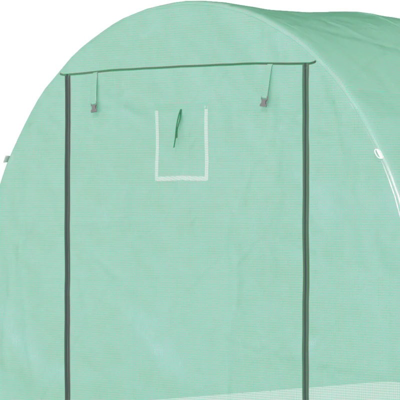 Outsunny Serre de Jardin Tunnel 9 m² 3L x 3l x 2H m - PE Haute densité 140 g/m² fenêtres porte déroulante vert