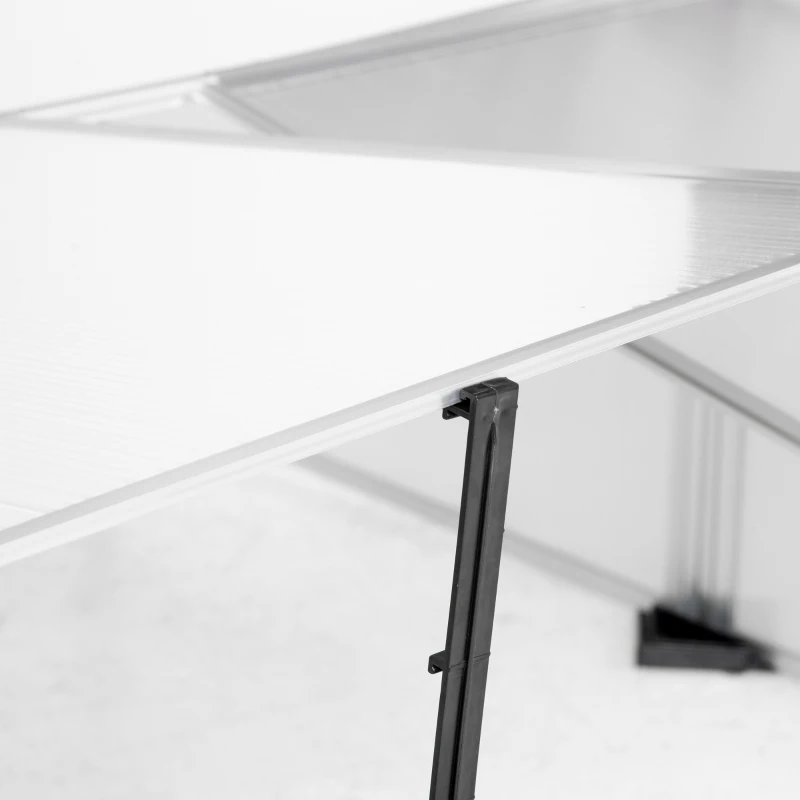 Outsunny Aluminium Cold Frame Greenhouse, Polycarbonate Grow House with Independent Opening Tops for Flower, Vegetable, Plants, 120 x 100 x 41cm, Silver