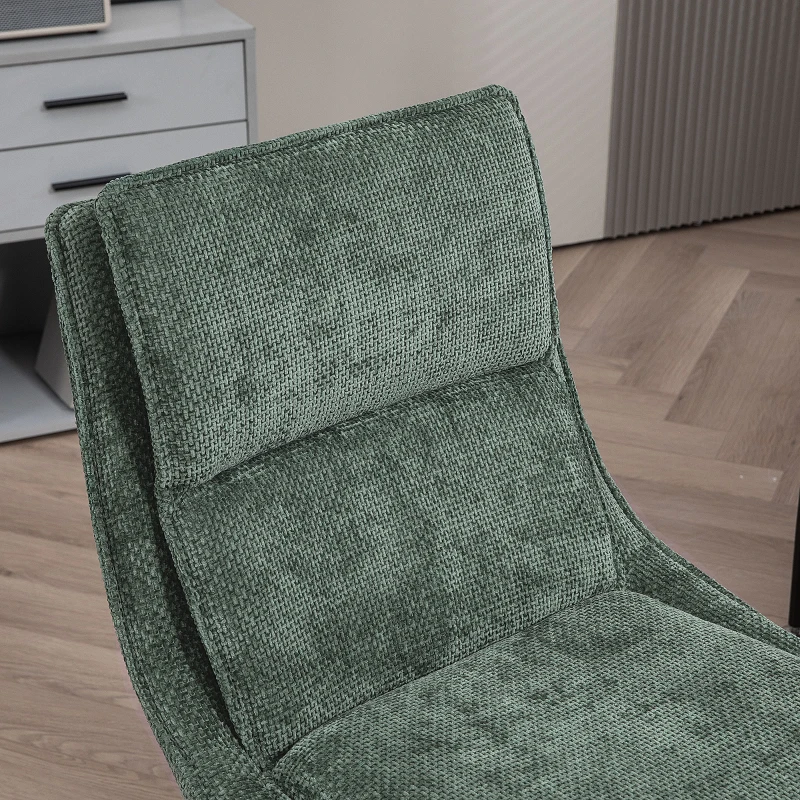 HOMCOM Fauteuil chaise de bureau en tissu, hauteur réglable, pivotant avec 5 roulettes, vert