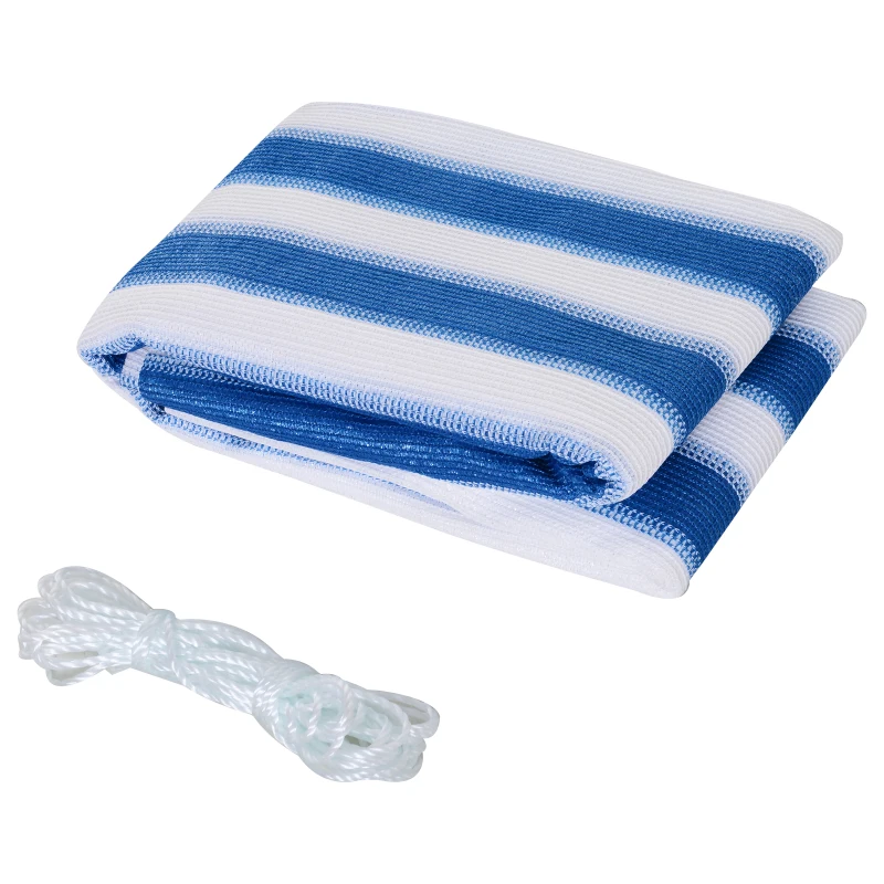 Telo Protettivo in HDPE, Copertura Frangivento per Balcone e Giardino, Bianco e Blu (5m x 0.9 m)