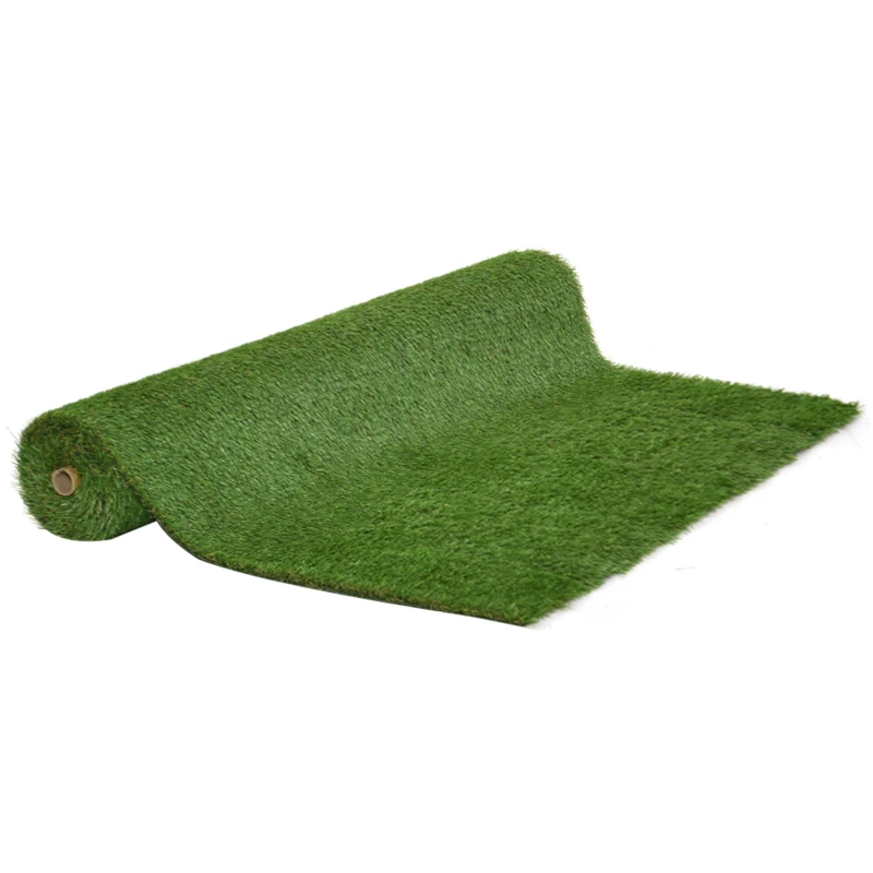 Outsunny Tappeto Erboso Sintetico 4x1m Erba 20mm, Finto Prato Verde Anti-UV Atossico e Drenante per Giardino e Cortile