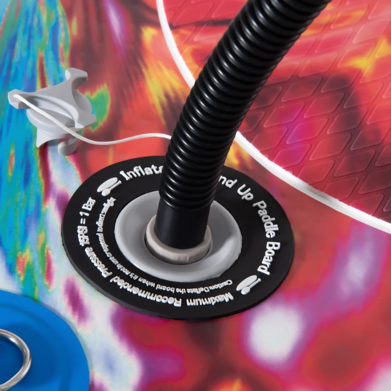 Outsunny SUP Gonfiabile con Pagaia, Zaino di Trasporto e Accessori, 300x76x15cm, Blu e Bianco