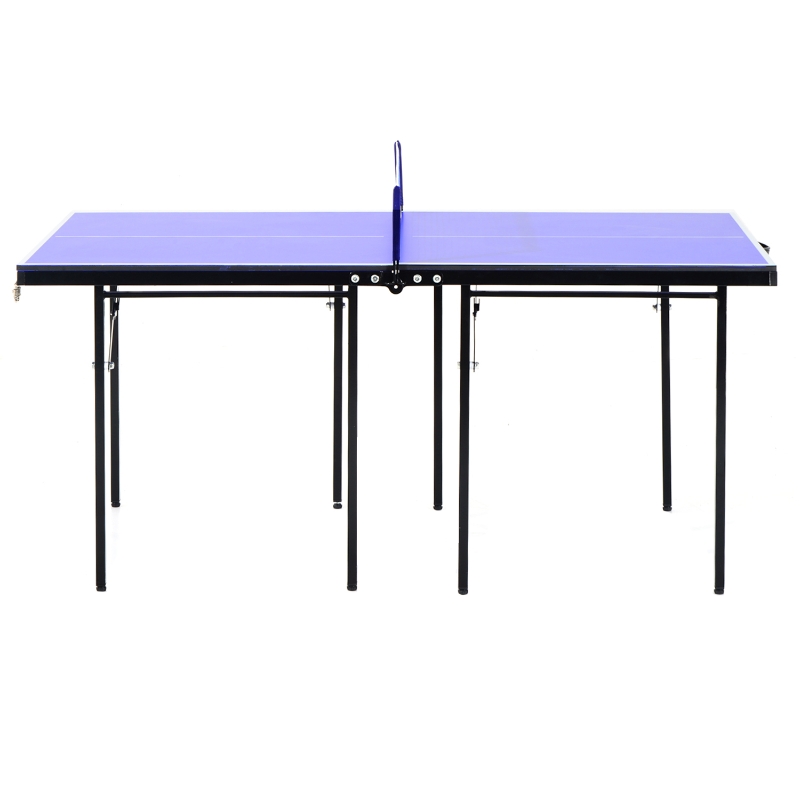 HOMCOM Tavolino da Ping Pong Pieghevole in Legno MDF 153 x 76.5 x 67cm Blu e Nero