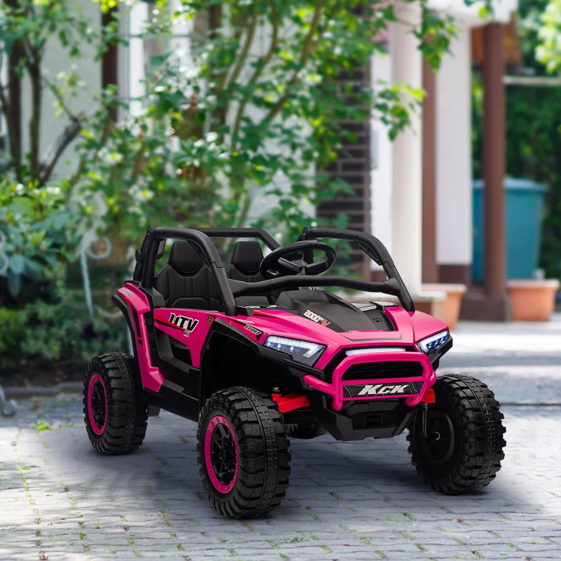 AIYAPLAY 2 Seater 24V 7AH Ride on Truck, Battery Powered Electric Ride On Car w/ Remote, Suspension, 3 Speeds, Pink