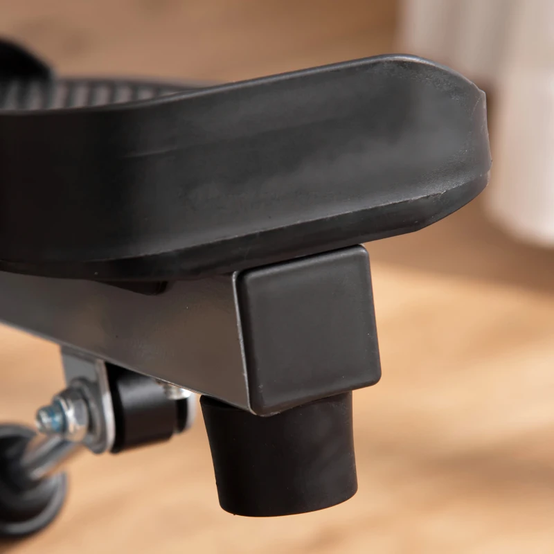 HOMCOM Stepper con Manubrio Regolabile, Monitor LCD ed Elastici, 55x53x118-128cm, Nero