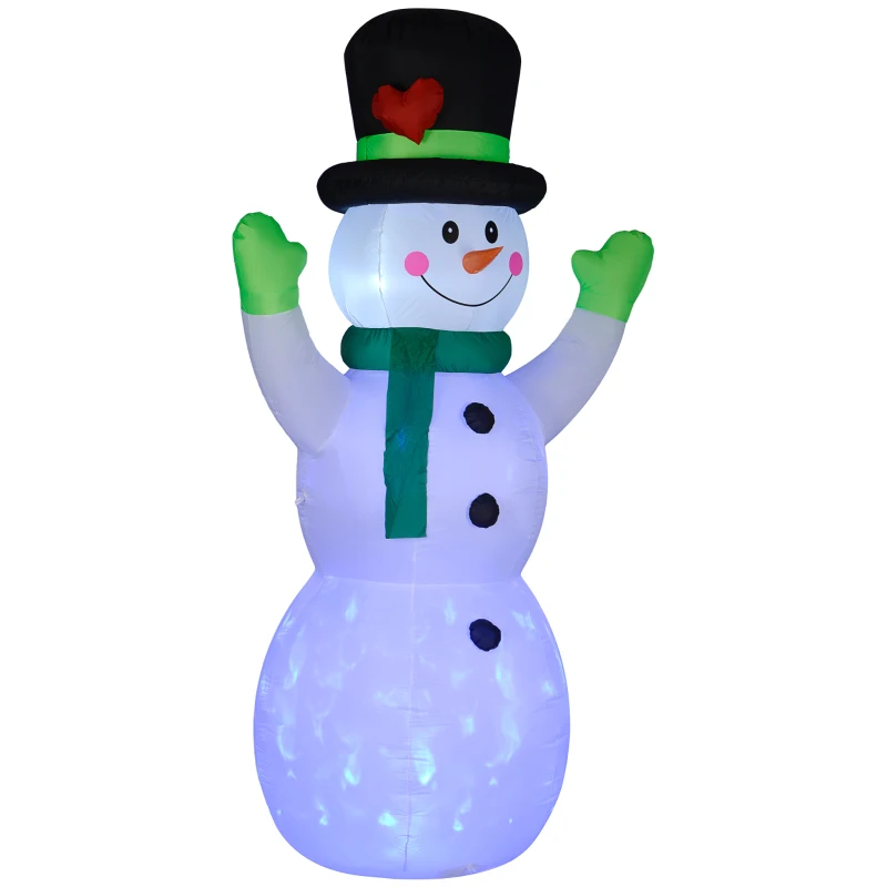 Outsunny 10ft Inflatable Snowman Christmas Decoration, with Accessories