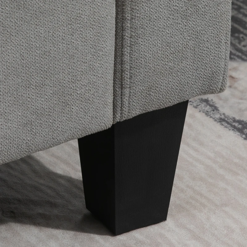 HOMCOM Divano Angolare Moderno e Componibile, Divano 3 Posti con Penisola Reversibile in Tessuto Grigio Chiaro, 197x139x 91cm